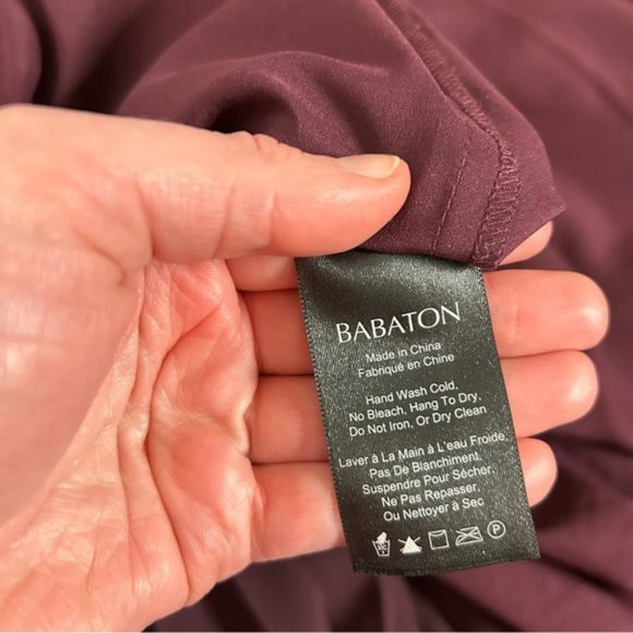 Aritzia Babaton Jude Skirt High Waisted Pleated Midi Burgundy Size Small - Picture 11 of 14